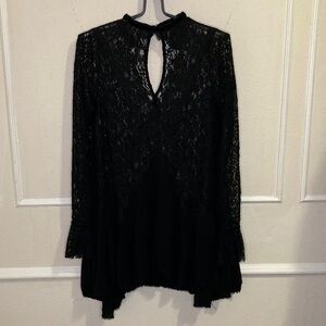By Together Elegant Black Lace Long Sleeve Mini Dress Sz.M